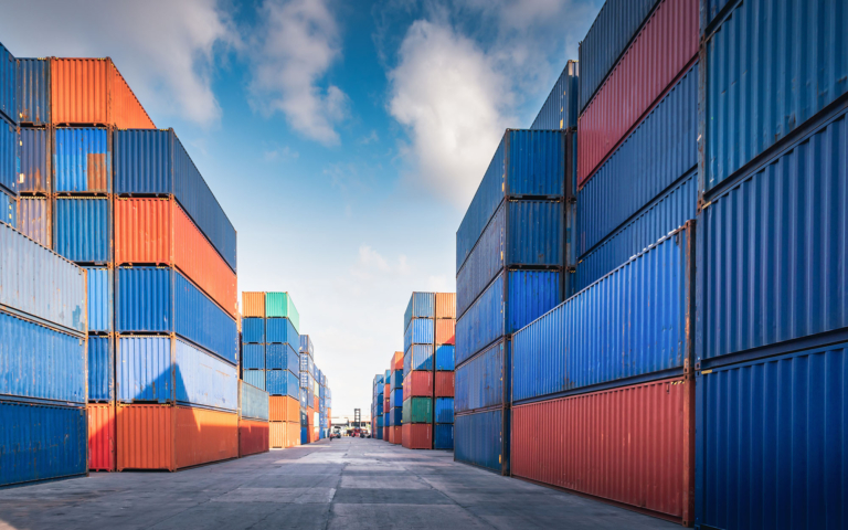 Steel and aluminum imports at a shipping port