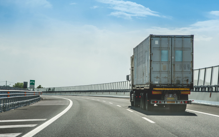 Transloading cargo truck on the highway