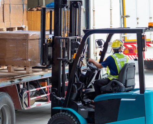 loading boxes on truck