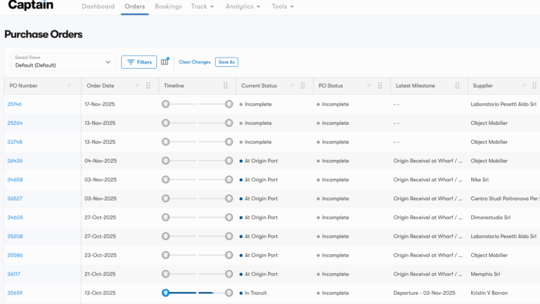 Orders visibility dashboard