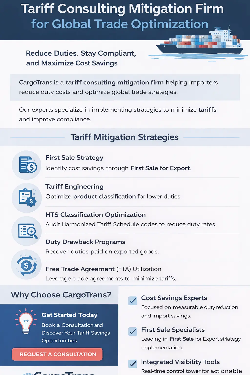 Tariff consulting mitigation firm